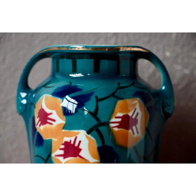 Ceramic Large Vintage Vase by Keller & Guérin Lunéville, 1920s For Sale - Image 7 of 13