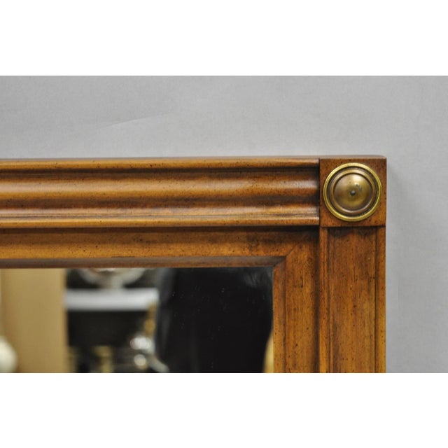 French Country Vintage French Country Provincial Cherry Wood Rectangular Wall Mirror by White For Sale - Image 3 of 11