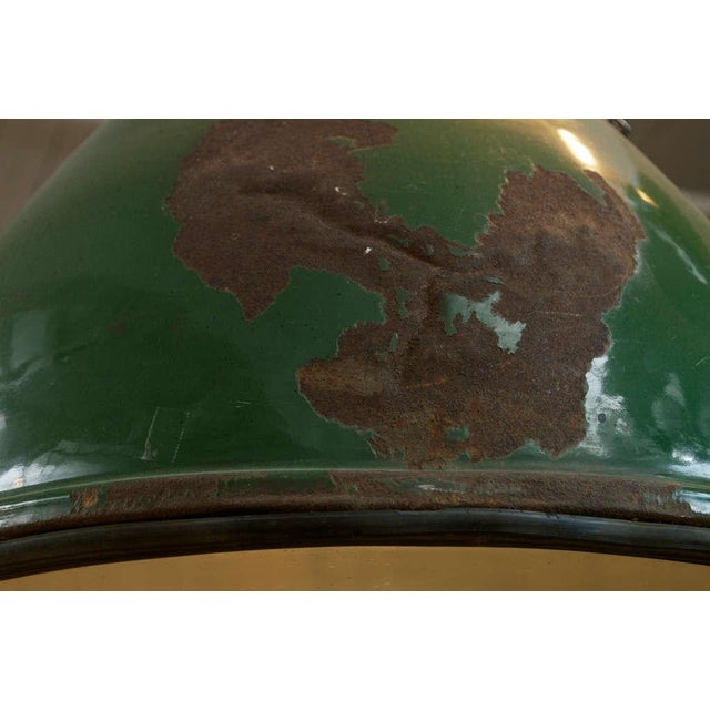 Green Green Distressed Antique Industrial Hanging Lantern For Sale - Image 8 of 8