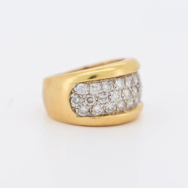 Contemporary Gold and Diamond Bangle Ring, Size 7.5 For Sale - Image 3 of 6