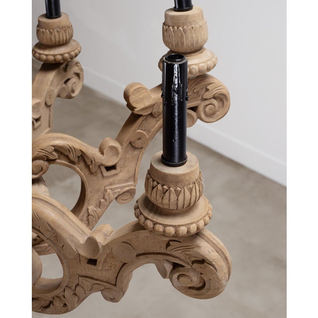 Rh French Baroque Style Carved Wood 8-Arm Chandeliers - Pair For Sale - Image 10 of 18