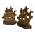 Vintage Cast Iron Spanish Galleon Bookends, Pair, Pat. 1928 Nautical Maritime Library Decor For Sale