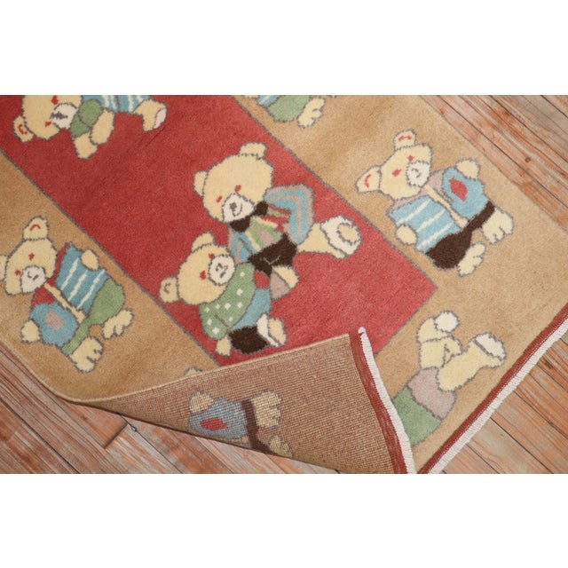 Late 20th Century Vintage Turkish Teddy Bear Rug - 2'6" x 4'5" For Sale - Image 5 of 18