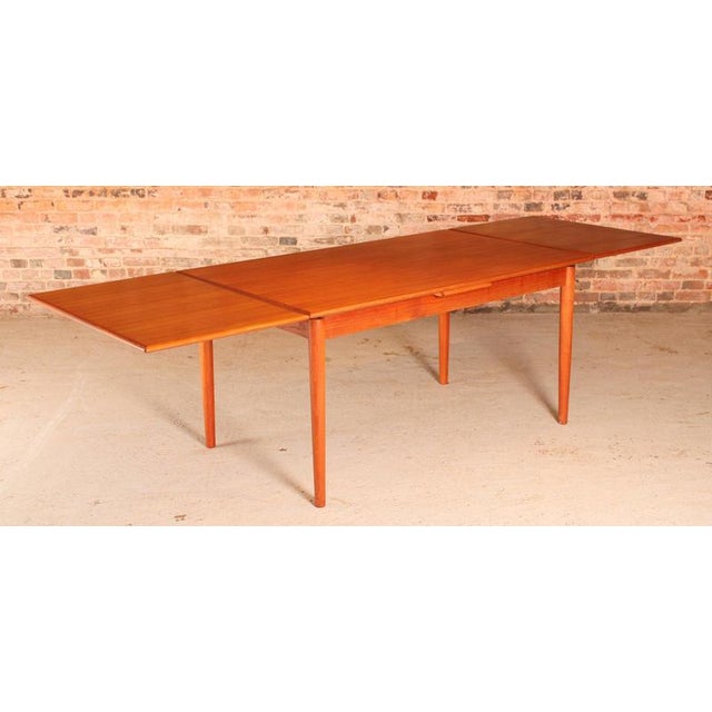 Wood Large Mid-Century Danish Extendable Teak Dining Table from AM Mobler, 1960s For Sale - Image 7 of 11