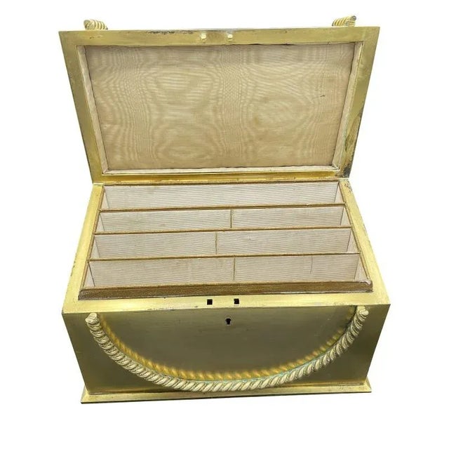 Metal 19th Century English Gilt-Bronze and Malachite Letter Box For Sale - Image 7 of 7