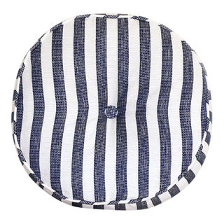 Blue Stripe Circle Pillow For Sale