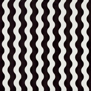 Schumacher The Wave Velvet Fabric in Black For Sale
