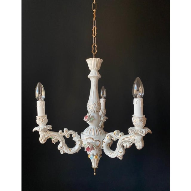 Mid-Century Porcelain Chandelier, 1960s For Sale - Image 10 of 10