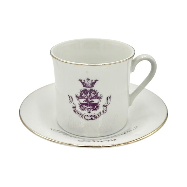 Vintage Ritz Paris Hotel Porcelain Demitasse Cup & Saucer For Sale - Image 11 of 11