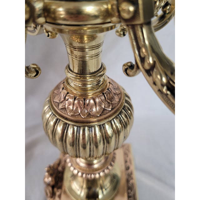Antique Brass and Bronze Candelabra Set For Sale - Image 11 of 11