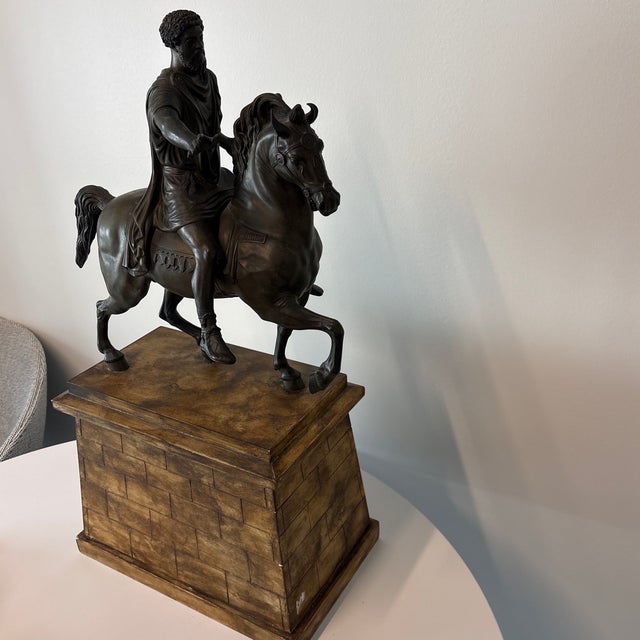 A Grand Tour Bronze Equestrian Model of Marcus Aurelius For Sale - Image 4 of 4
