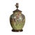 Early 20th Century 1920s Green Pottery Table Lamp with Raised Floral Motif on Wooden Base, Wired For Sale - Image 5 of 12