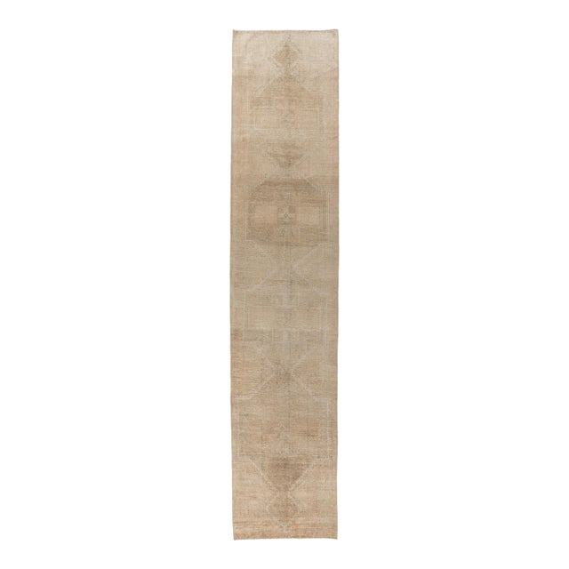 Vintage Circa 1940 Turkish Oushak Runner 2ft 10in X 13ft 7in For Sale