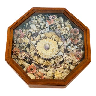 1960s Superb Sea Shell Sailors Valentines American Folk Art For Sale