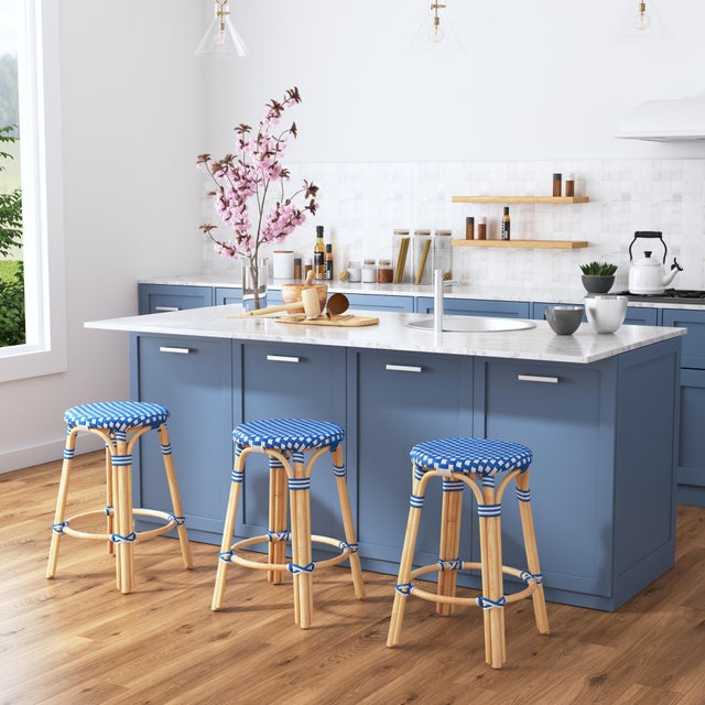 Evoking images of sidewalk tables in the Cote d'Azur, counter stools like this will give your kitchen or patio the casual...