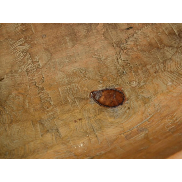 Mid-Century Organic Rustic Hand Carved Solid Wood Dough Style Bowl For Sale - Image 6 of 8