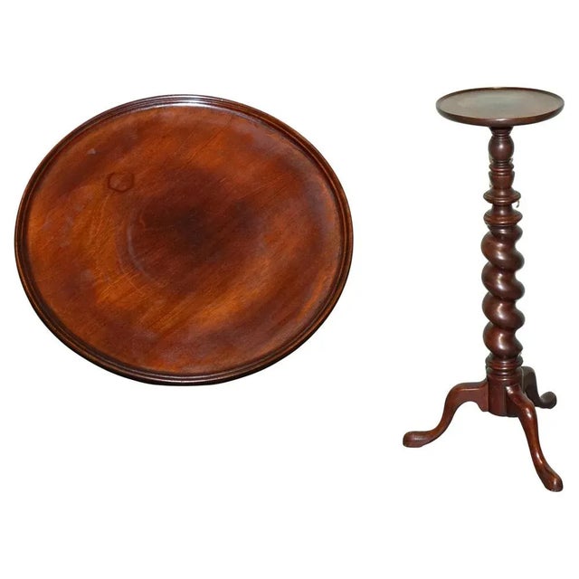 Vintage Hardwood Barley Twist Pedestal Plant Stand For Sale - Image 9 of 9