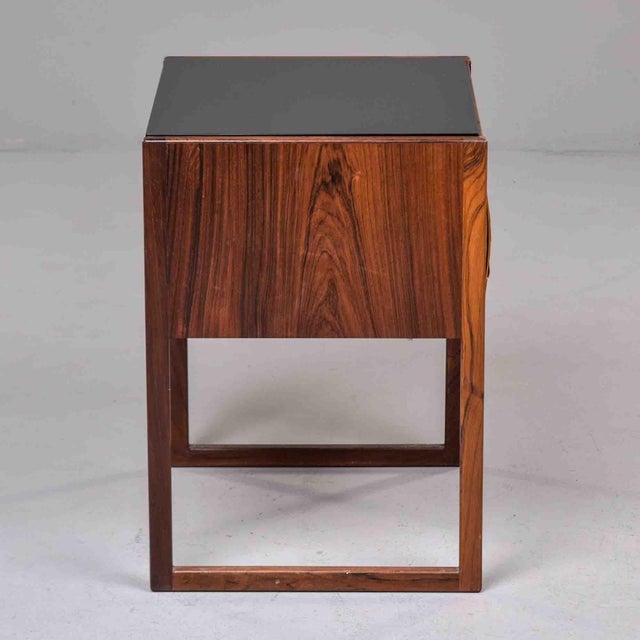 Langkilde Danish Mid-Century Rosewood Side Table With Black Glass Top For Sale - Image 9 of 12