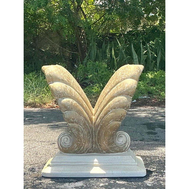 Vintage Coastal Plaster Clam Shell Table Pedestal For Sale In West Palm - Image 6 of 10