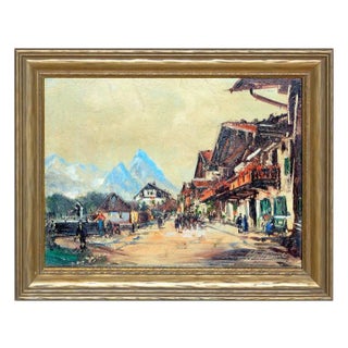 Village in the Swiss Alps by Otto Hamel For Sale