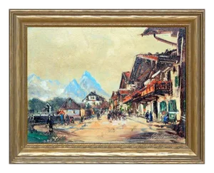 Village in the Swiss Alps by Otto Hamel