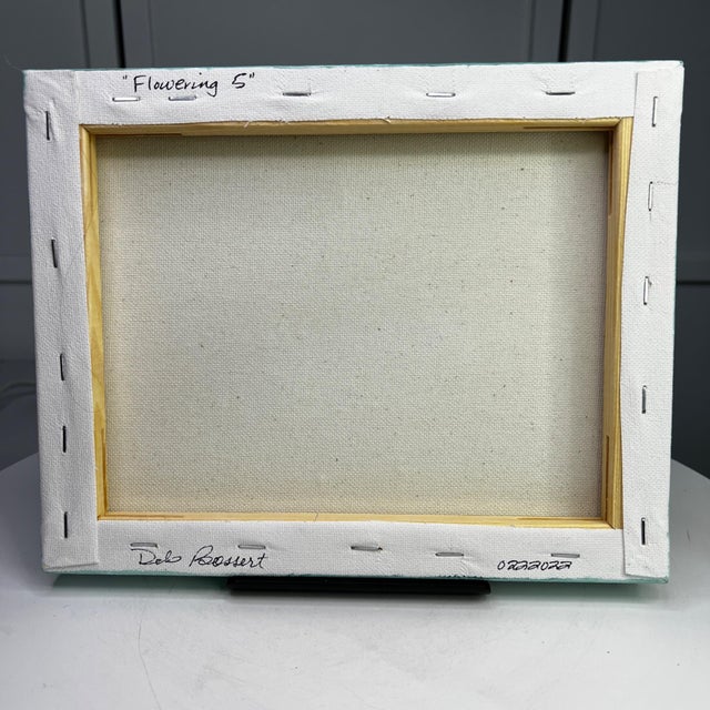 Paint "Flowering 5" Acrylic Painting on 8" X 10" Stretched Canvas - Vibrant Wall Art For Sale - Image 7 of 7