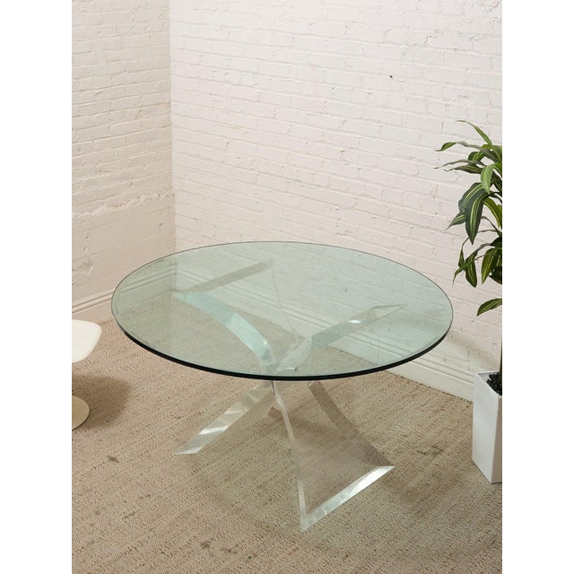 Vintage Lucite Sculptural Dining Table With Glass Top For Sale - Image 4 of 11