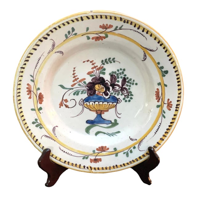 18th Century French Faience Plate, Circa 1780p For Sale