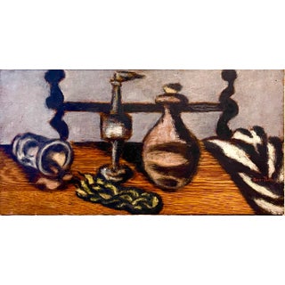 Ben-Zion Weinman, Expressionist Judaica Havdalah Oil Painting Jewish American Modernist Ben Zion, c.1950's For Sale