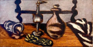 Ben-Zion Weinman, Expressionist Judaica Havdalah Oil Painting Jewish American Modernist Ben Zion, c.1950's