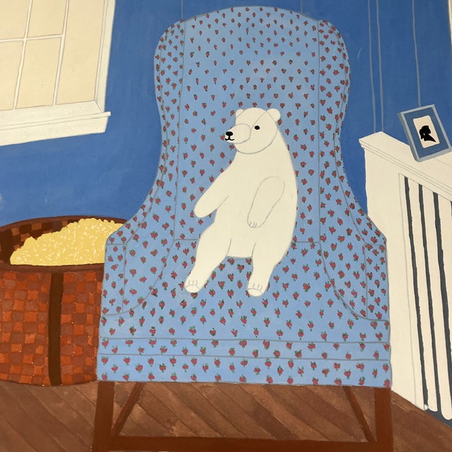 Original 21 x 25 painting on paper unsigned unframed