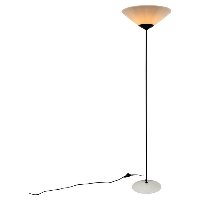 Postmodern Uplighter Floor Lamp in Frosted Plastic and Lacquered Metal, 1990s For Sale - Image 9 of 9