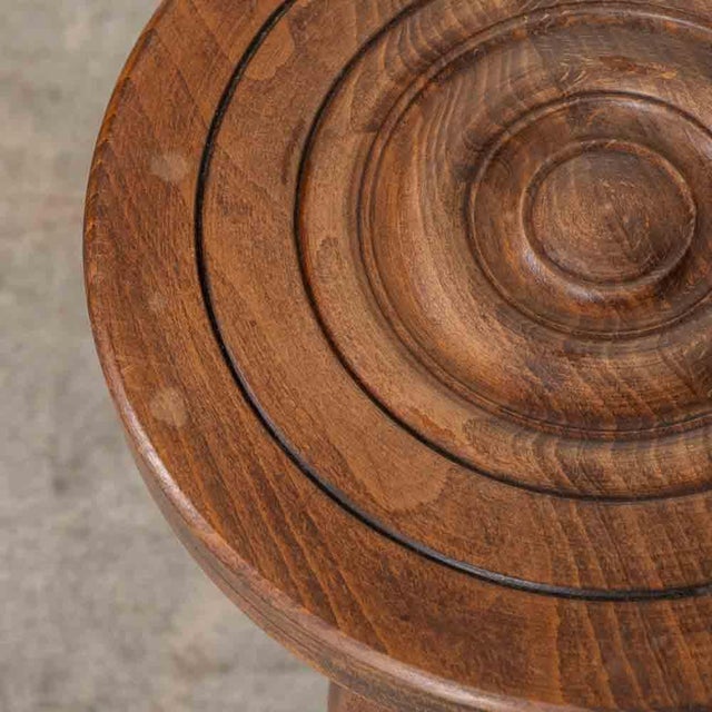 1950s French Bobbin Wood Tripod Stool For Sale - Image 11 of 11