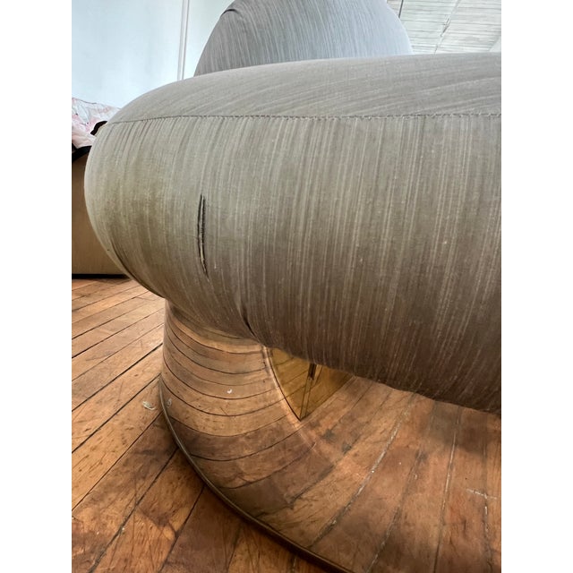 1970s Milo Baughman for Thayer Coggin Serpentine Sectional With Chrome Mirror Base For Sale - Image 9 of 12