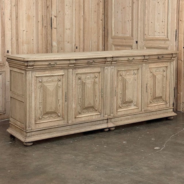 French 19th Century Louis XIV Style Stripped Oak Buffet For Sale - Image 3 of 18