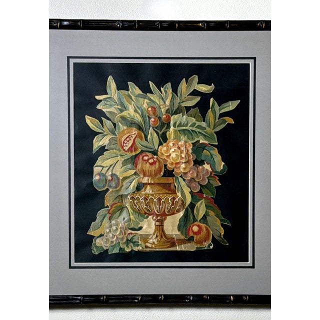 Late 18th Century Painting Cutout Oil on Canvas Framed With Faux-Bamboo Wood -02 For Sale - Image 5 of 12