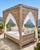 Vintage Carved White Wash Canopy Queen Daybed For Sale - Image 10 of 11