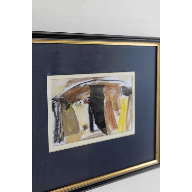 Mid-Century Modern Vintage Mixed Media Collage With Black Mat From England For Sale - Image 3 of 8