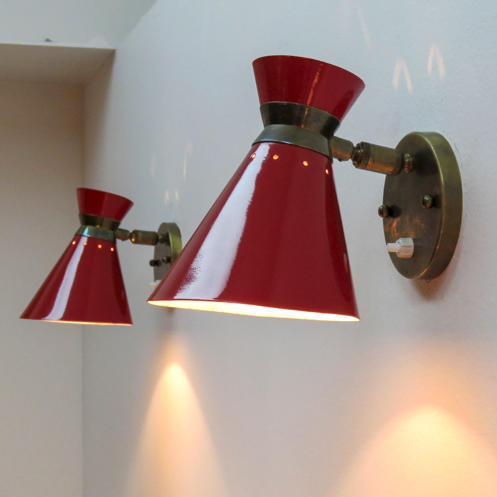 mid century modern double cone wall sconce