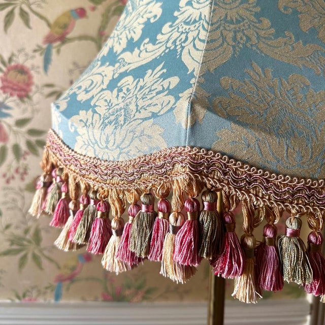 The Topaz Damask Lampshade Part of The Jewel Collection by T&T x Nina Watson Pairing a cool teal base with a cream damask...