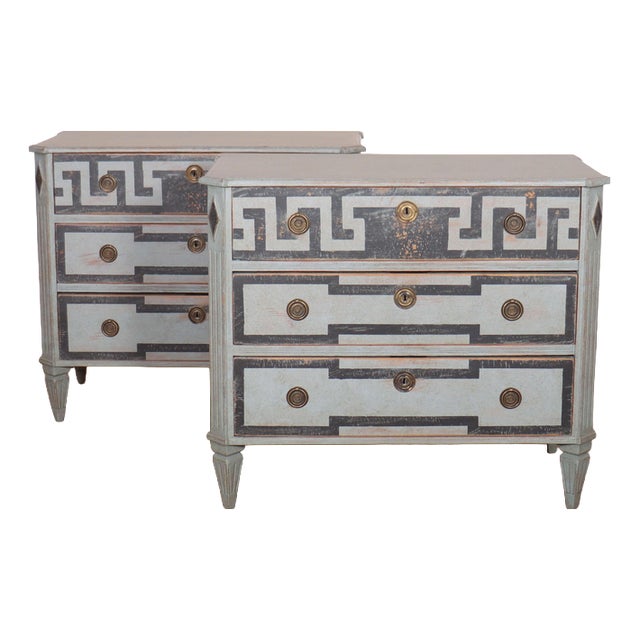 Swedish Painted Commodes, Set of 2 For Sale