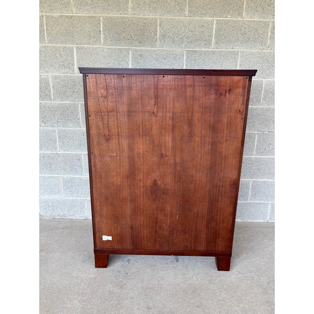 Wood Pottery Barn Valencia Shaker Style 6 Drawer Cherry High Chest of Drawers For Sale - Image 7 of 8