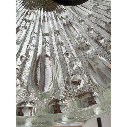 Vintage Swedish Sculptural Glass Ceiling Fixture with Floral Rosette, 1970 For Sale - Image 16 of 18