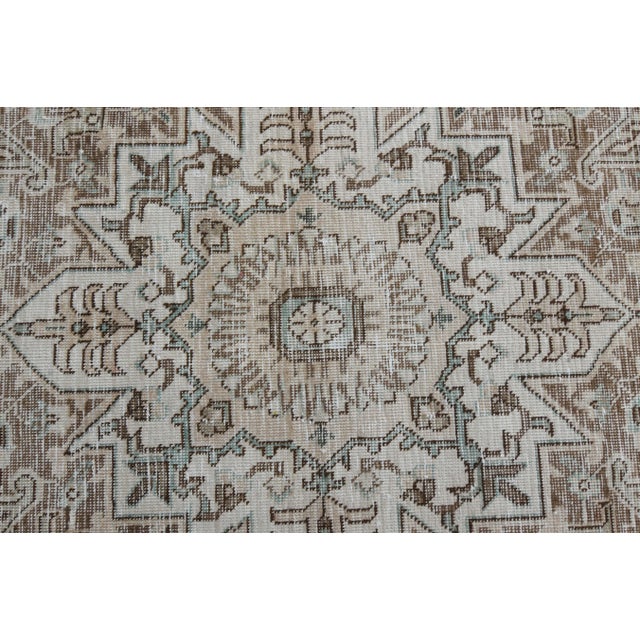 1970s Vintage Persian Handmade Wool Cotton Brown Area Rug For Sale - Image 10 of 11