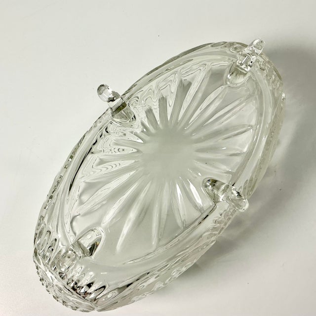 Mid-Century Boho Chic Hollywood Regency Glass Footed Centerpiece/Fruit Bowl For Sale - Image 13 of 16