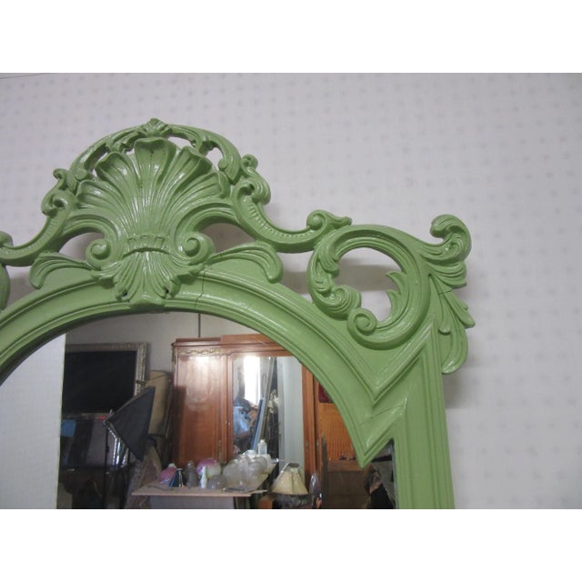 1990s 1990s Mid-Century Hand Painted Apple Green Italian Console With Mirror - 2 Pieces For Sale - Image 5 of 8