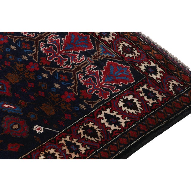 1950s Vintage Baluch Persian Rug in Blue With Red-Brown Patterns by Rug & Kilim For Sale In New York - Image 6 of 7