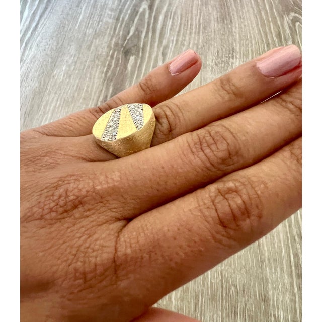 0.35 Carat Diamond 14 Karat Yellow Gold Cocktail Ring, Size 7 For Sale In Los Angeles - Image 6 of 6