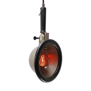 Photography Dark Room Pendant Lamp in Nickel Plating and Black Wood For Sale