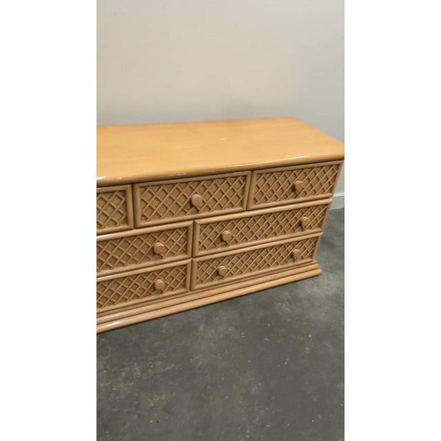 Oak and Faux Rattan-Front Chest of Drawers by Maugrion for Roche Bobois For Sale - Image 13 of 14
